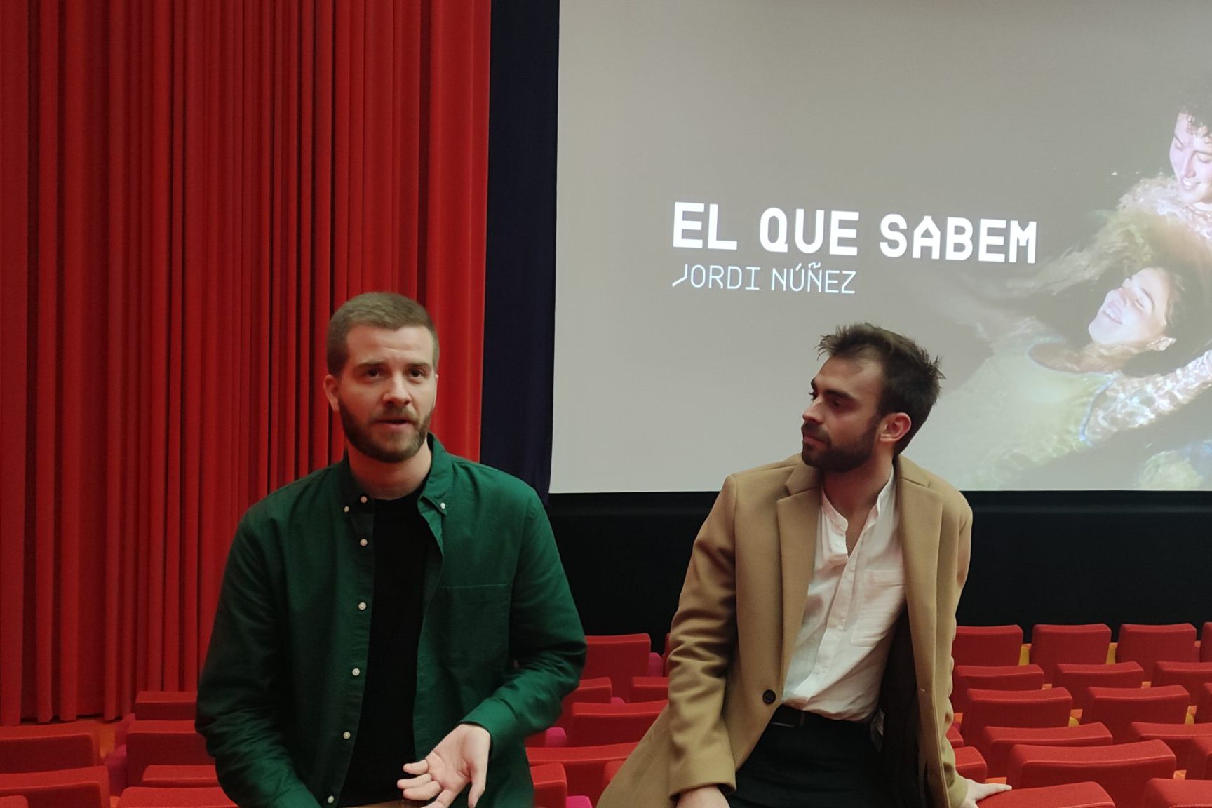 Jordi Núñez y Javier Amman tras la proyección de 'El que sabem'.