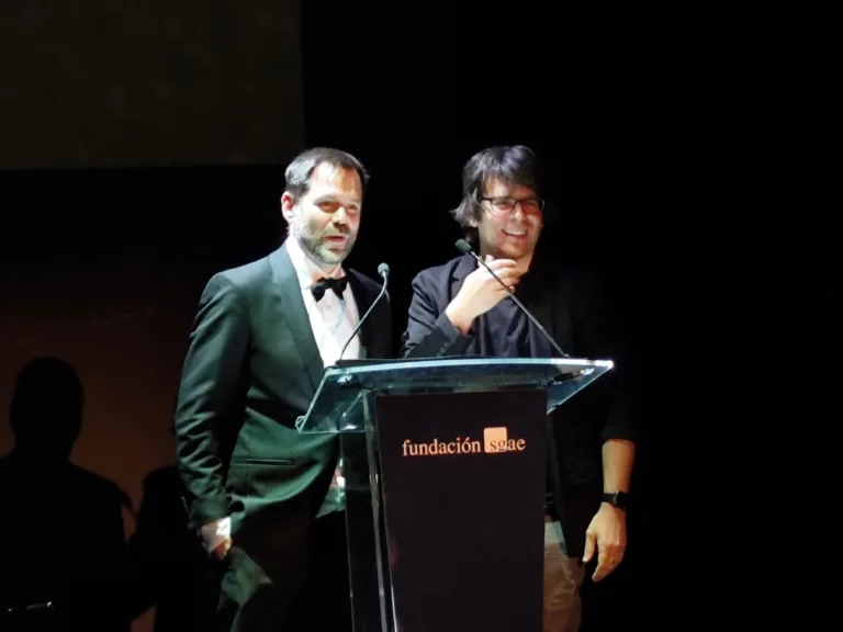 Daniel Trujillo y Joseba Beristain, copresidentes de Musimagen, en la gala de Premios Musimagen